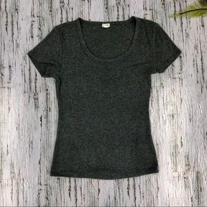Garage Gray Ribbed T-Shirt, Size M